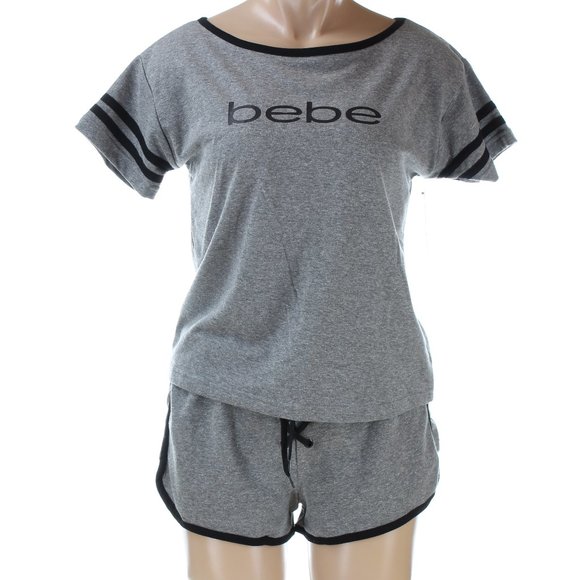 bebe Other - Bebe Sleepwear Black Grey Top Shorts NWT Large